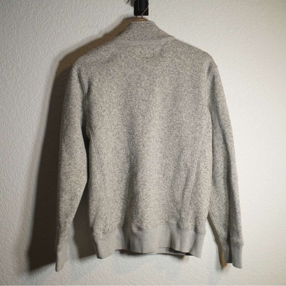 J. Crew Fleece Sweater Quarter Zip Grey Sweatshirt Sportsman Pull Over Sz Medium - Picture 6 of 8